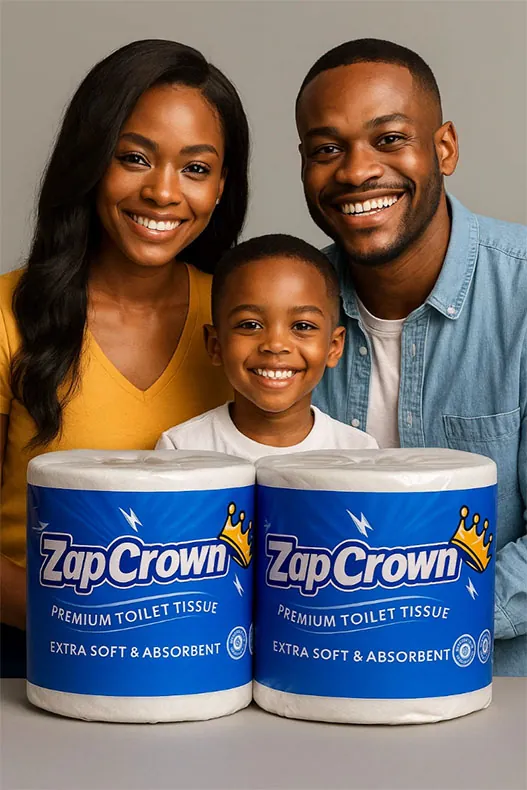 ZapCrown Premium Toilet Tissue in use