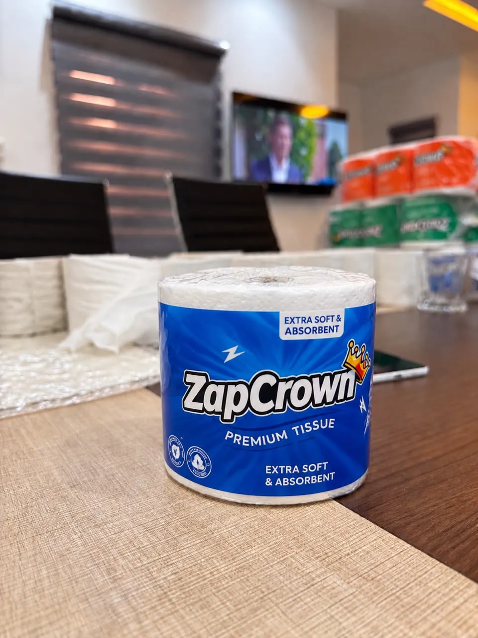 A ZapCrown Premium Tissue roll